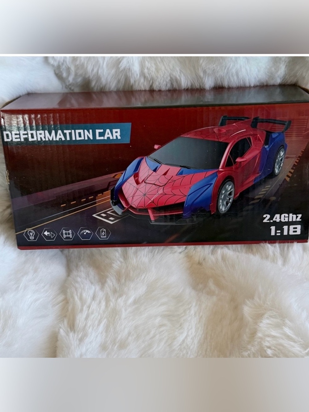 Spider-Themed Red and Blue Kids Racing Car Toy - Action Car